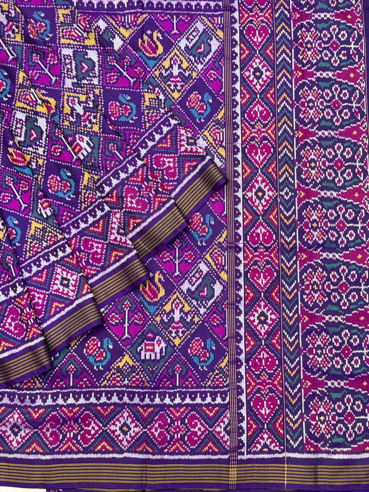 Purple Patola Saree with multi motifs