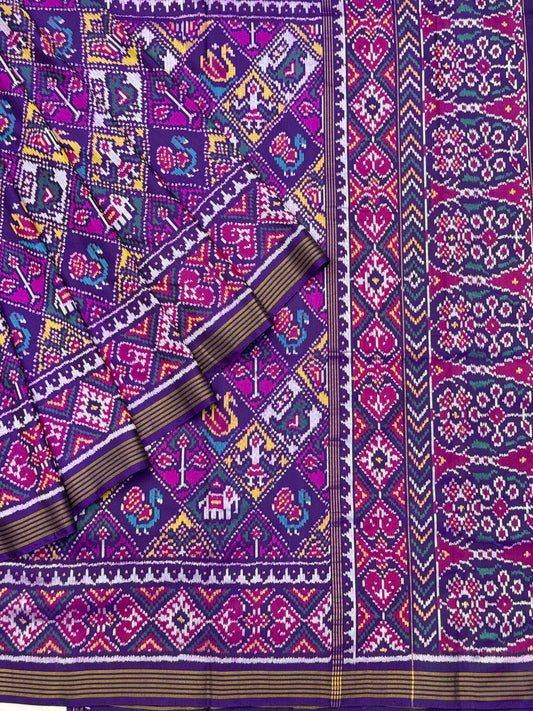 Purple Patola Saree with multi motifs