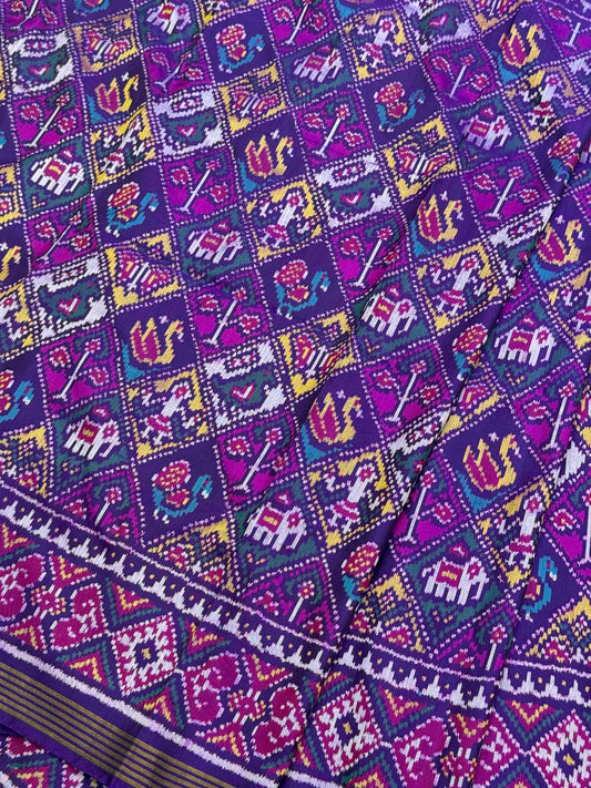 Purple Patola Saree with multi motifs