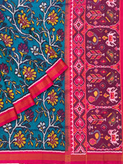 Pink & peacock creeper Design Patola Saree