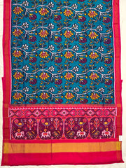 Pink & peacock creeper Design Patola Saree