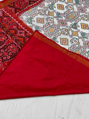 Red & white narikunj navratan Patola Saree