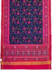 Pink & Blue floral Patola Saree