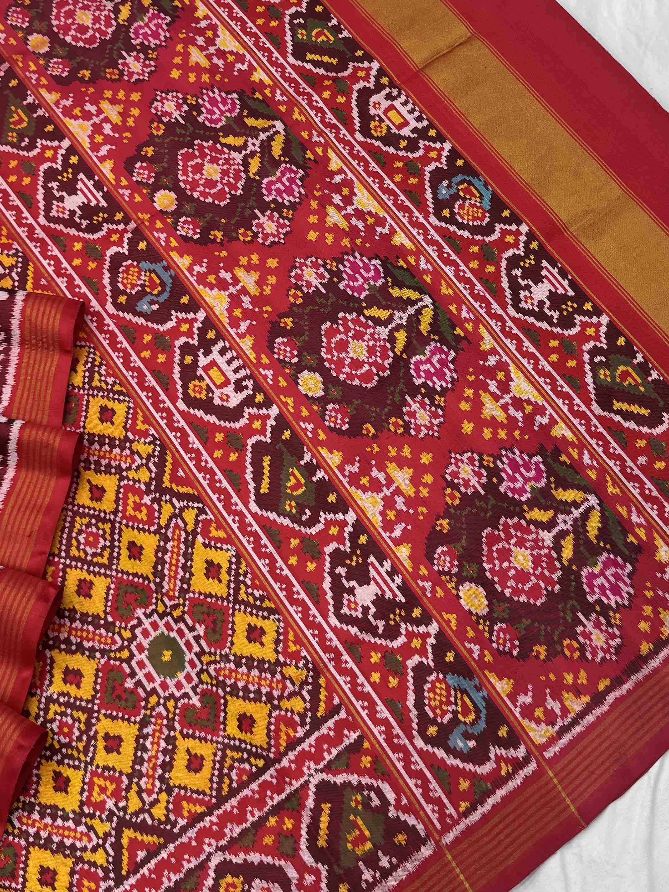 Maroon & Muserd Manekchawk Single Ikat Patola