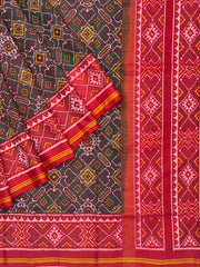 Red with green brown ManekChawk Patola Saree