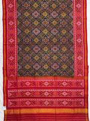Red with green brown ManekChawk Patola Saree