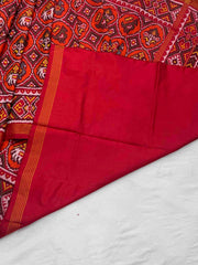 Red & Orange motif design Patola Saree