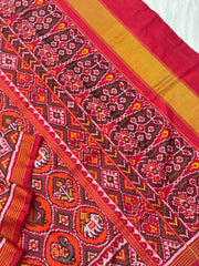 Red & Orange motif design Patola Saree
