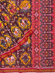 Maroon & Brown Star figure Patola Saree
