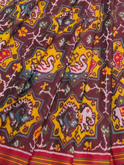 Maroon & Brown Star figure Patola Saree