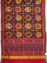 Maroon & Brown Star figure Patola Saree