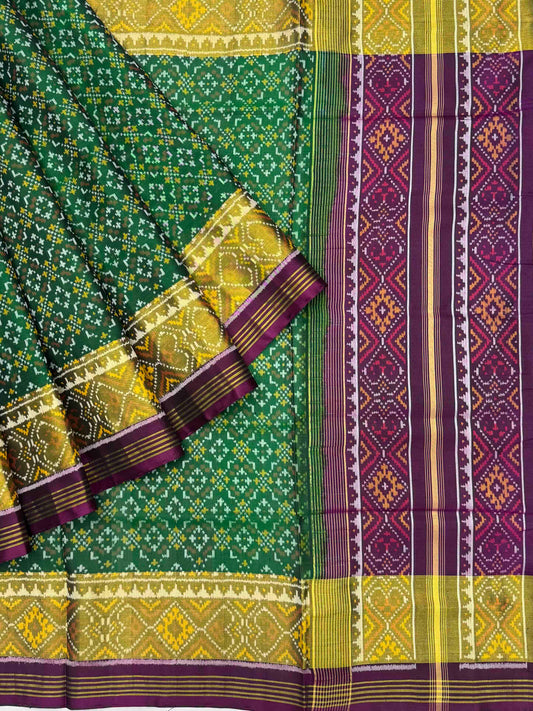 Purple & Green Buttonful Rajkot Patola