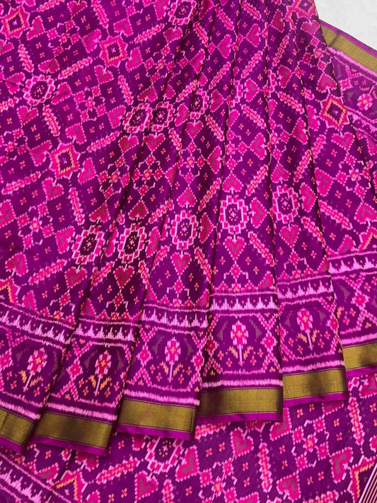 Magenta pink manekchawk Rajkot Patola