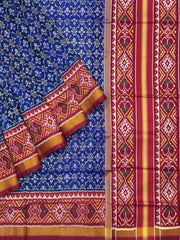 Maroon & Blue Buttonful Rajkot Patola
