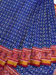 Maroon & Blue Buttonful Rajkot Patola