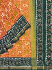 Green & Rust Narikunj Patola Saree