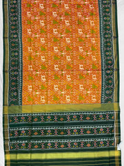 Green & Rust Narikunj Patola Saree