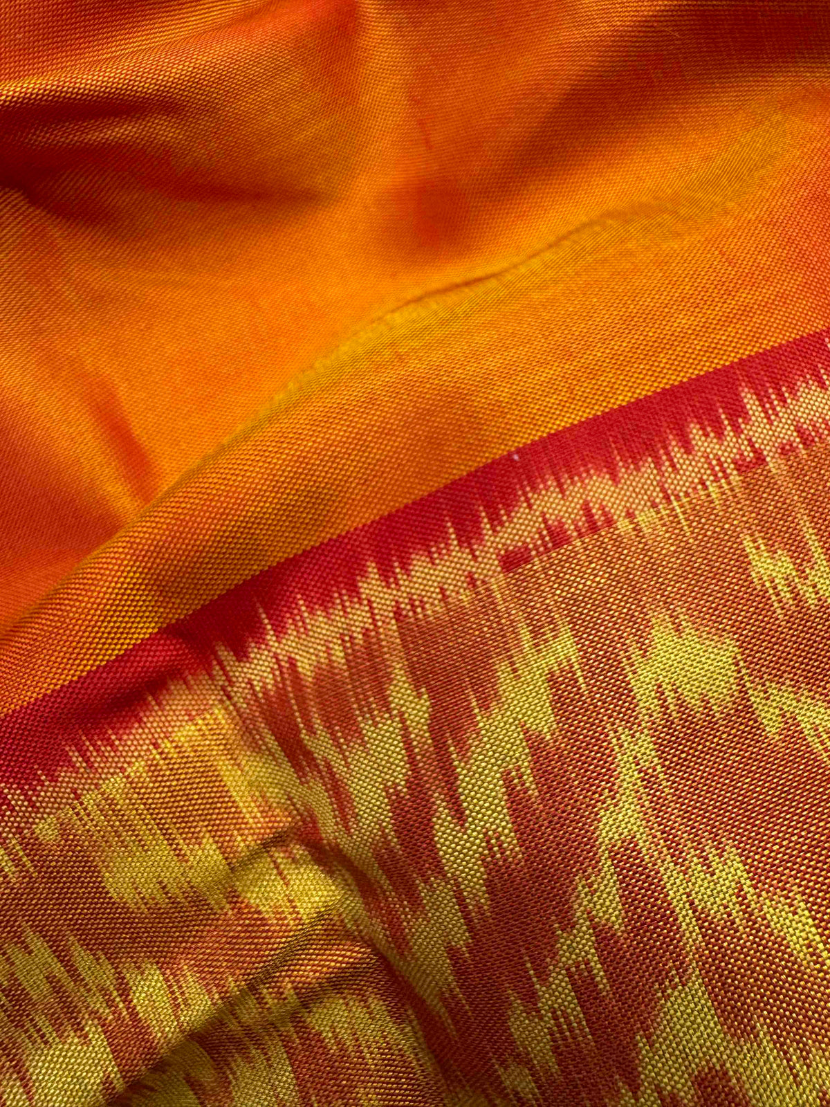 Maroon Green Musterd Ganga Jamuna plain Patola Saree