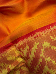 Maroon Green Musterd Ganga Jamuna plain Patola Saree