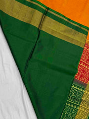 Maroon Green Musterd Ganga Jamuna plain Patola Saree