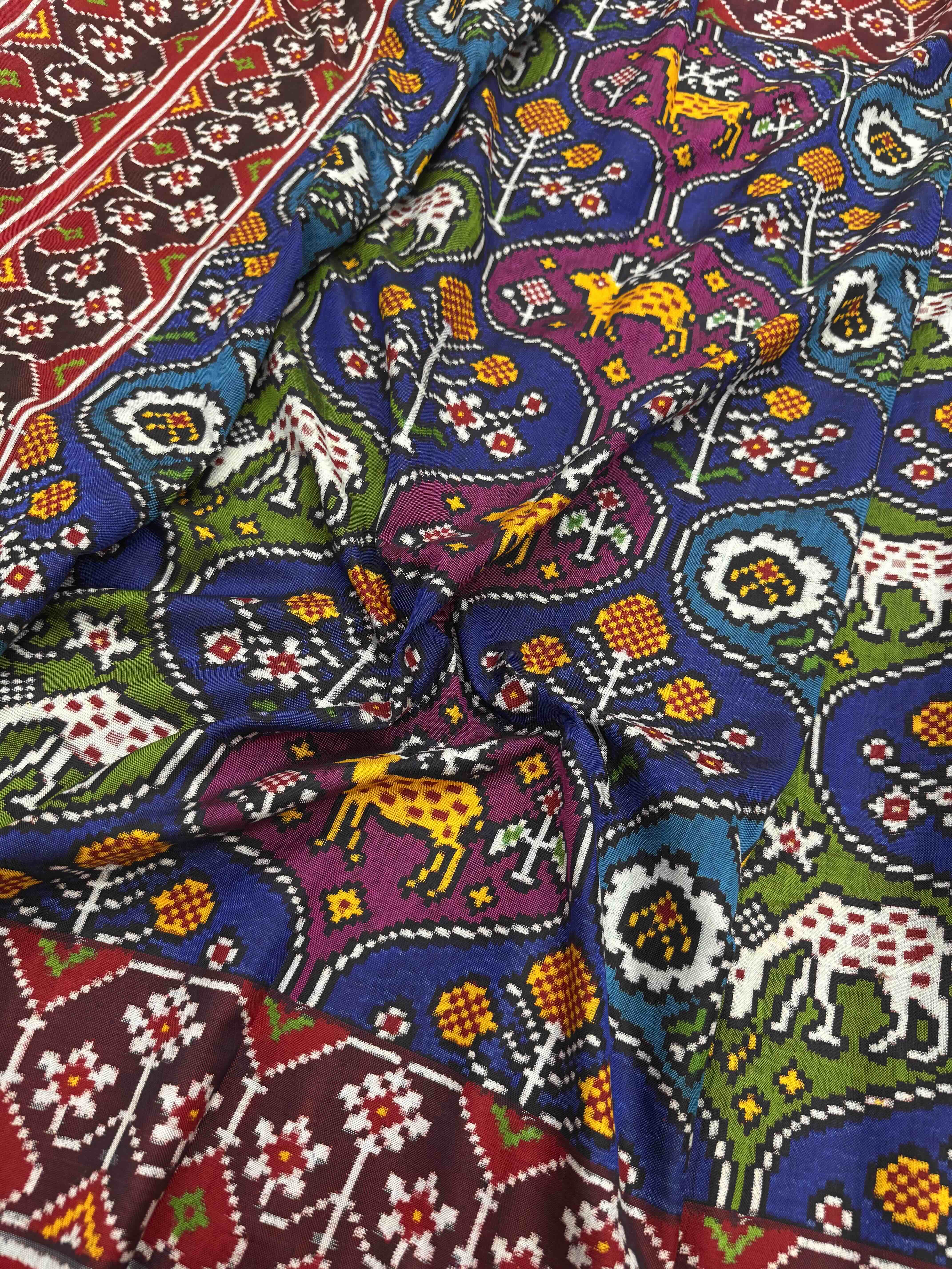Red with multi motifs multi colour Patan Patola