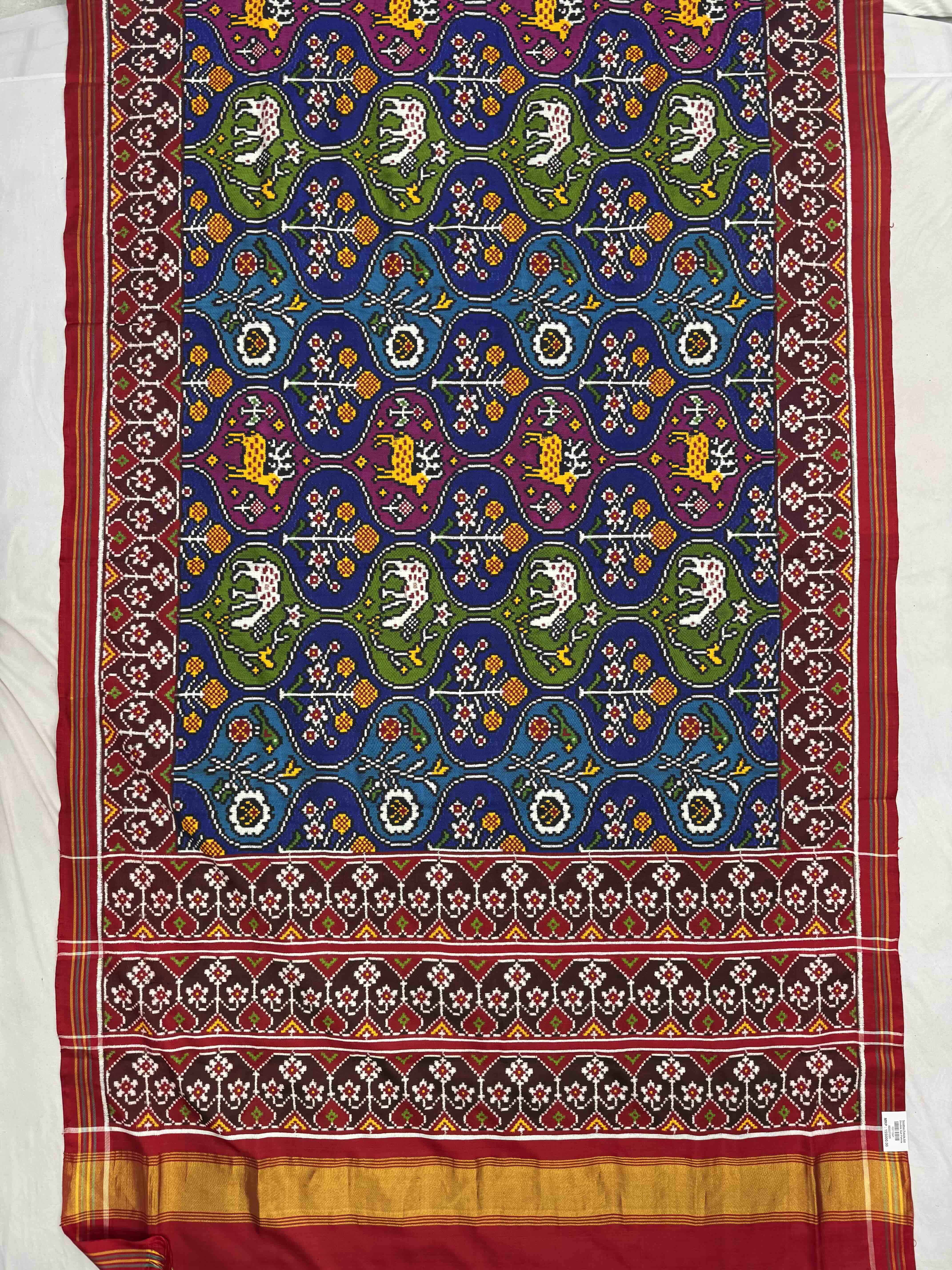 Red with multi motifs multi colour Patan Patola