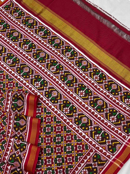 Maroon Buttonful Patan Patola