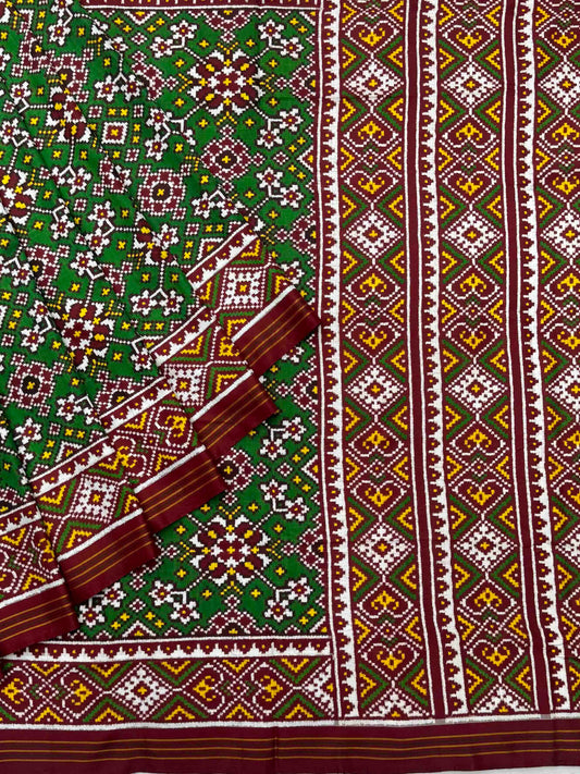 Red & Green Navratan Patan Patola