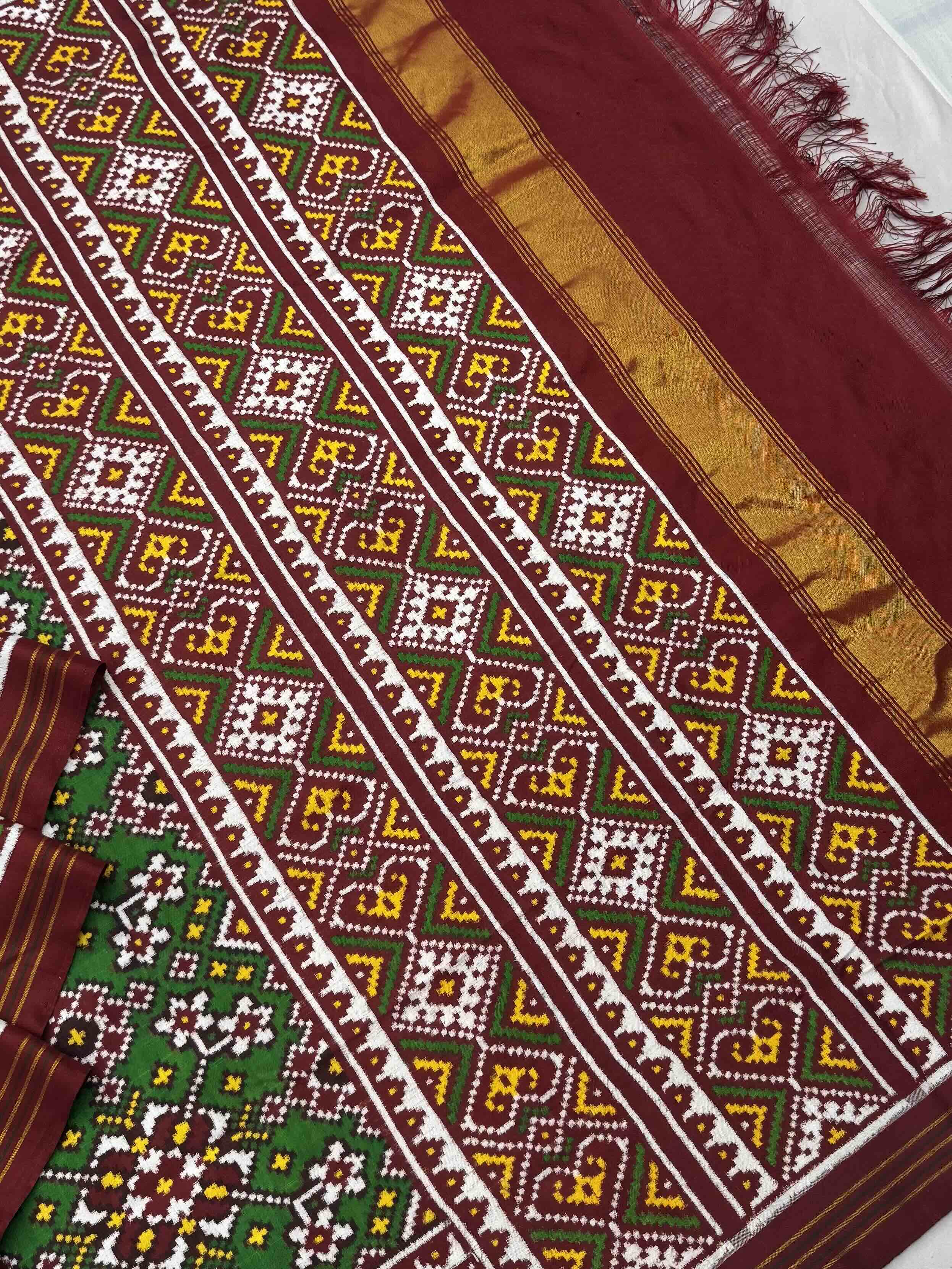 Red & Green Navratan Patan Patola