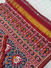 Red & Blue ambadi Hathi Patan patola