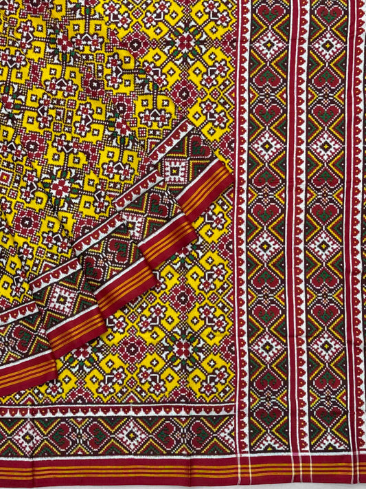 Red & yellow navratan Patan Patola
