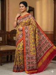 Red & yellow navratan Patan Patola