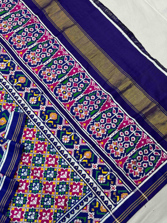 Purple with pink buttonful design patan patola