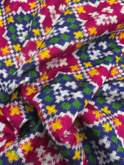 Purple with pink buttonful design patan patola