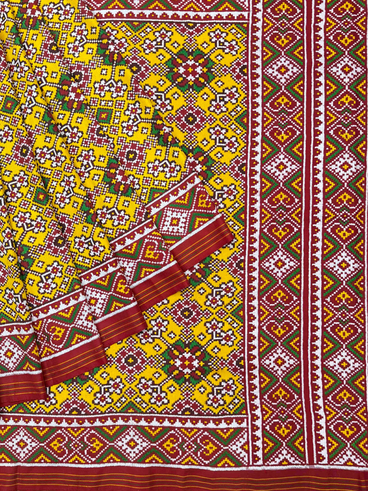 Red & yellow navratan Patan Patola Saree