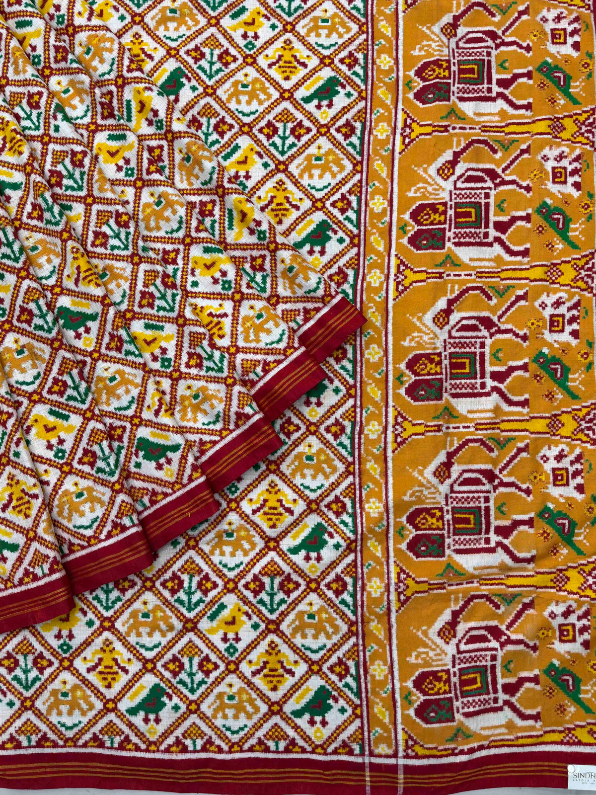 Offwhite Narikunj Patan Patola Saree