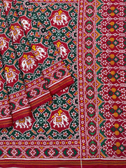 Red & Green Manekchok Hathi Patan Patola