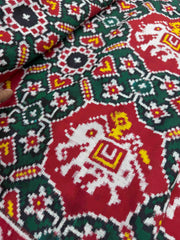 Red & Green Manekchok Hathi Patan Patola