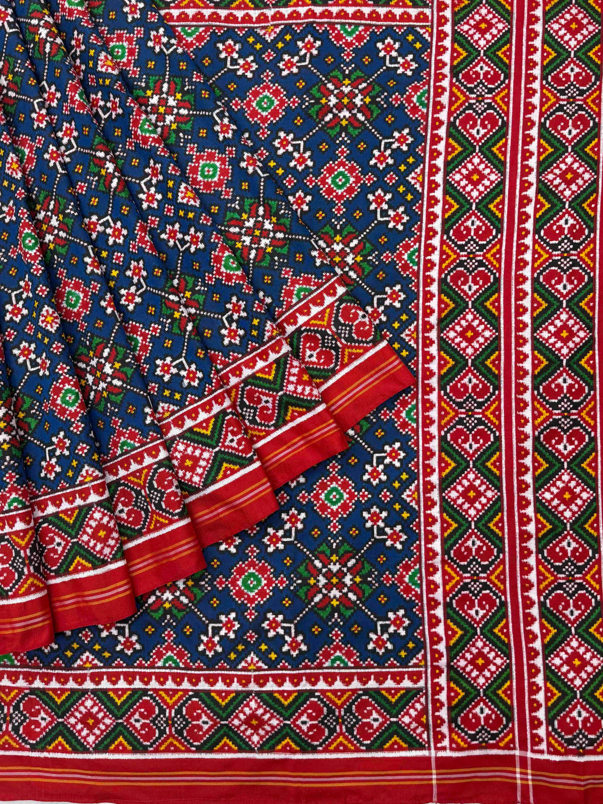 Red & Blue navratan Patan Patola Saree