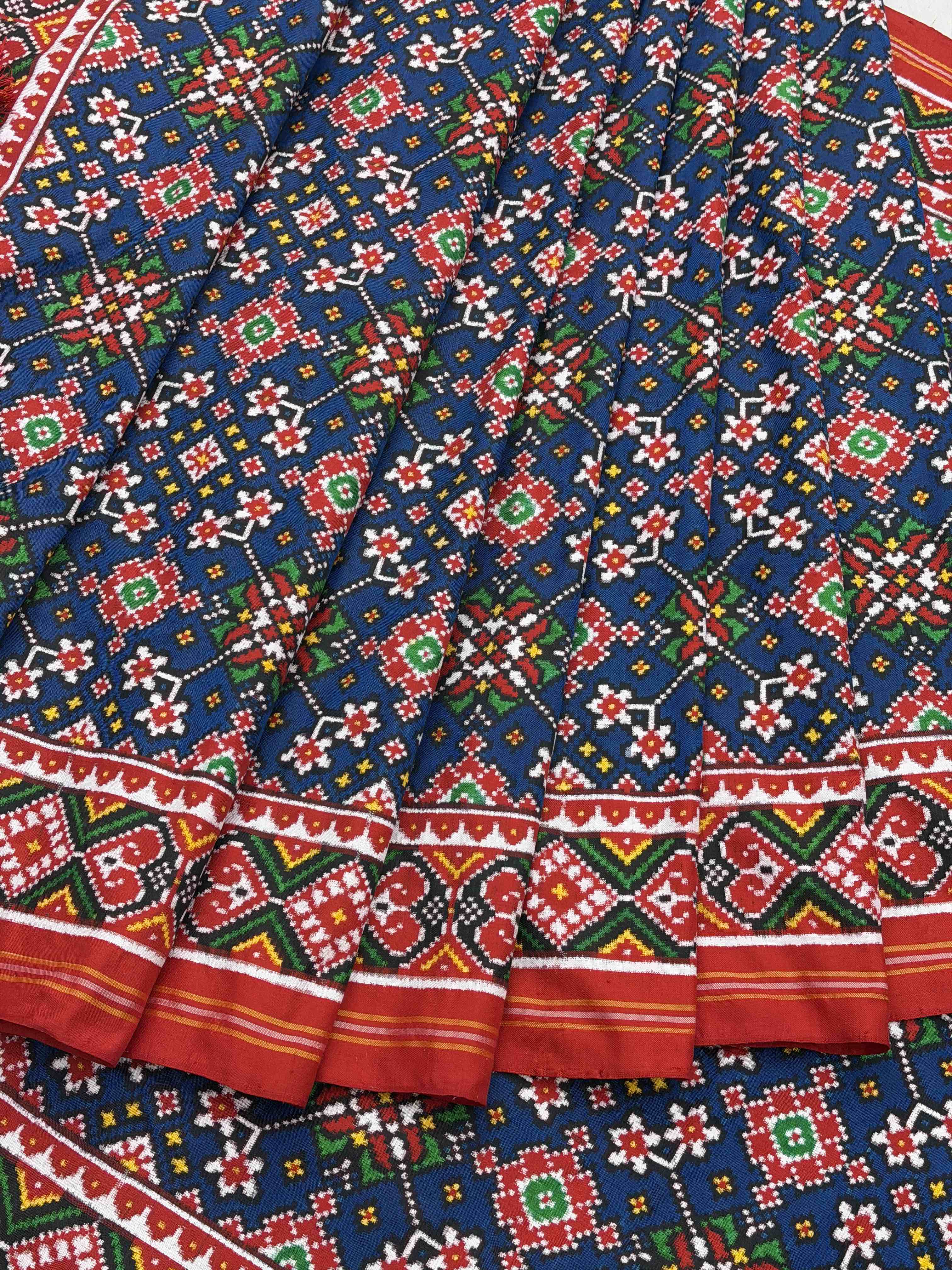 Red & Blue navratan Patan Patola Saree