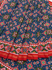 Red & Blue navratan Patan Patola Saree