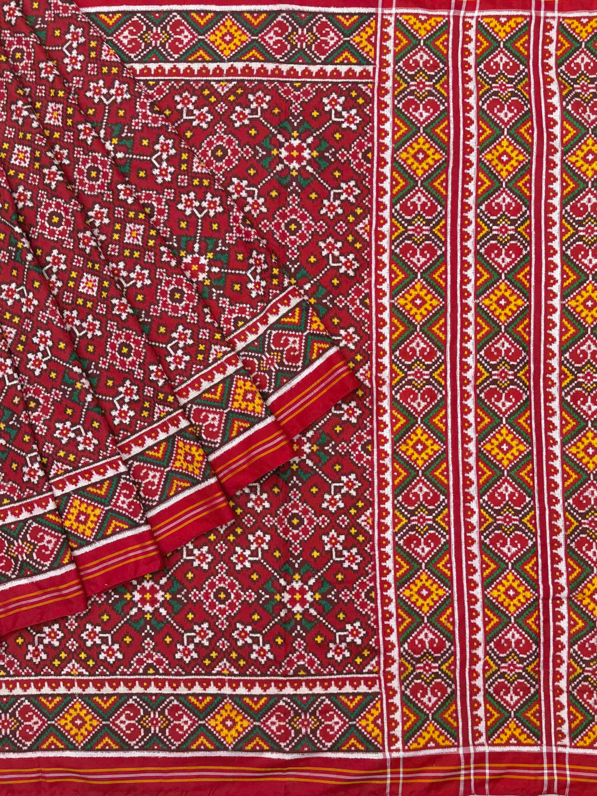 Maroon Navaratan Patan Patola Saree