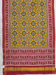 red & lemon navratan Patan Patola Saree
