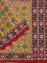 Maroon & Haldi yellow navratan Patan Patola Saree