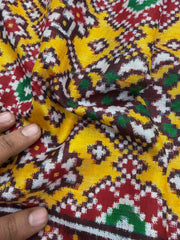 Maroon & Haldi yellow navratan Patan Patola Saree