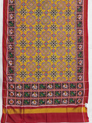 Maroon & Haldi yellow navratan Patan Patola Saree