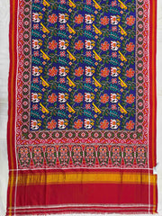 Red & Blue Narikunj with leaves Patan Patola