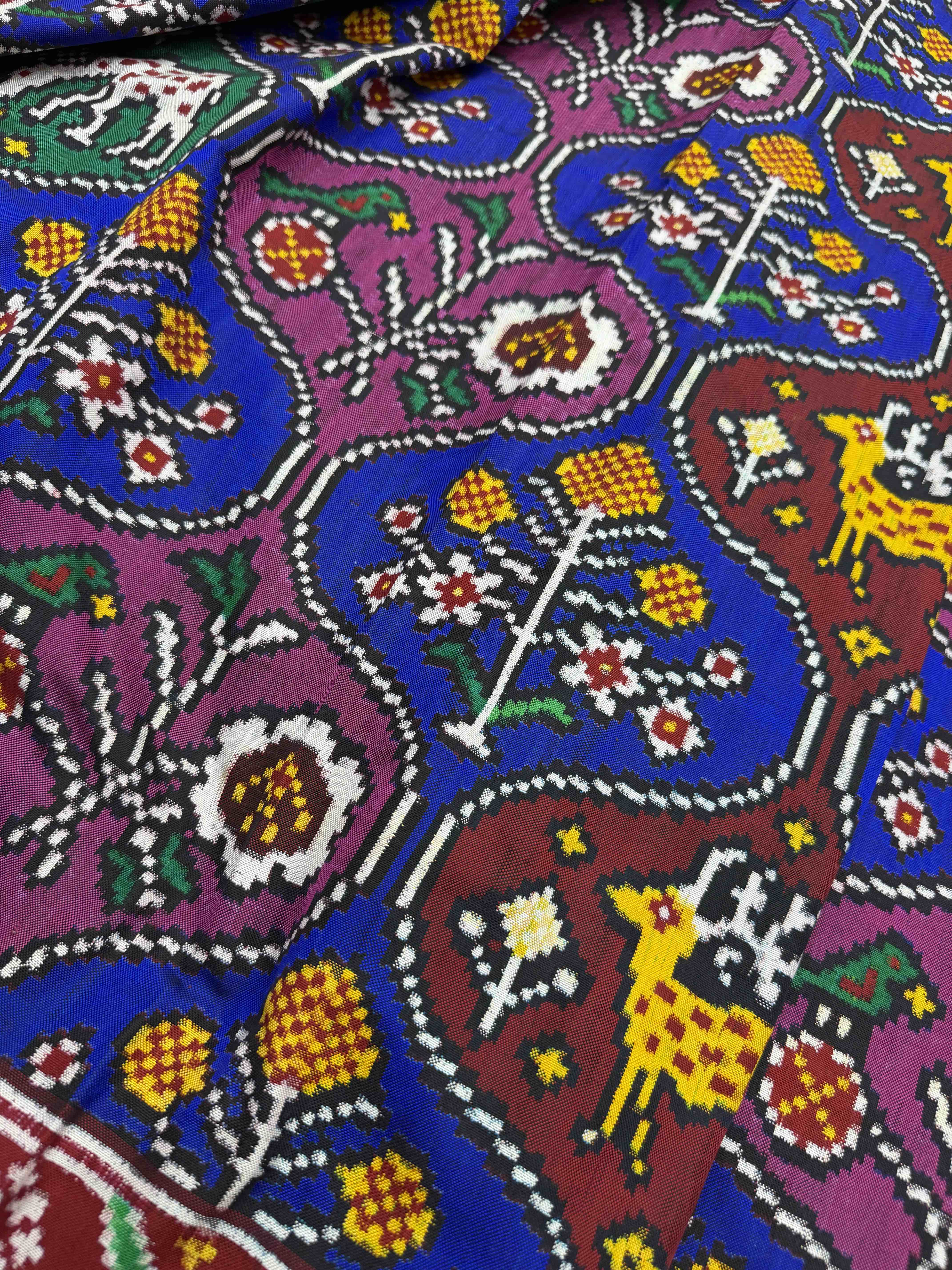 Maroon and multi multicolour Figures Patan Patola Saree