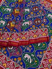 Maroon and multi multicolour Figures Patan Patola Saree
