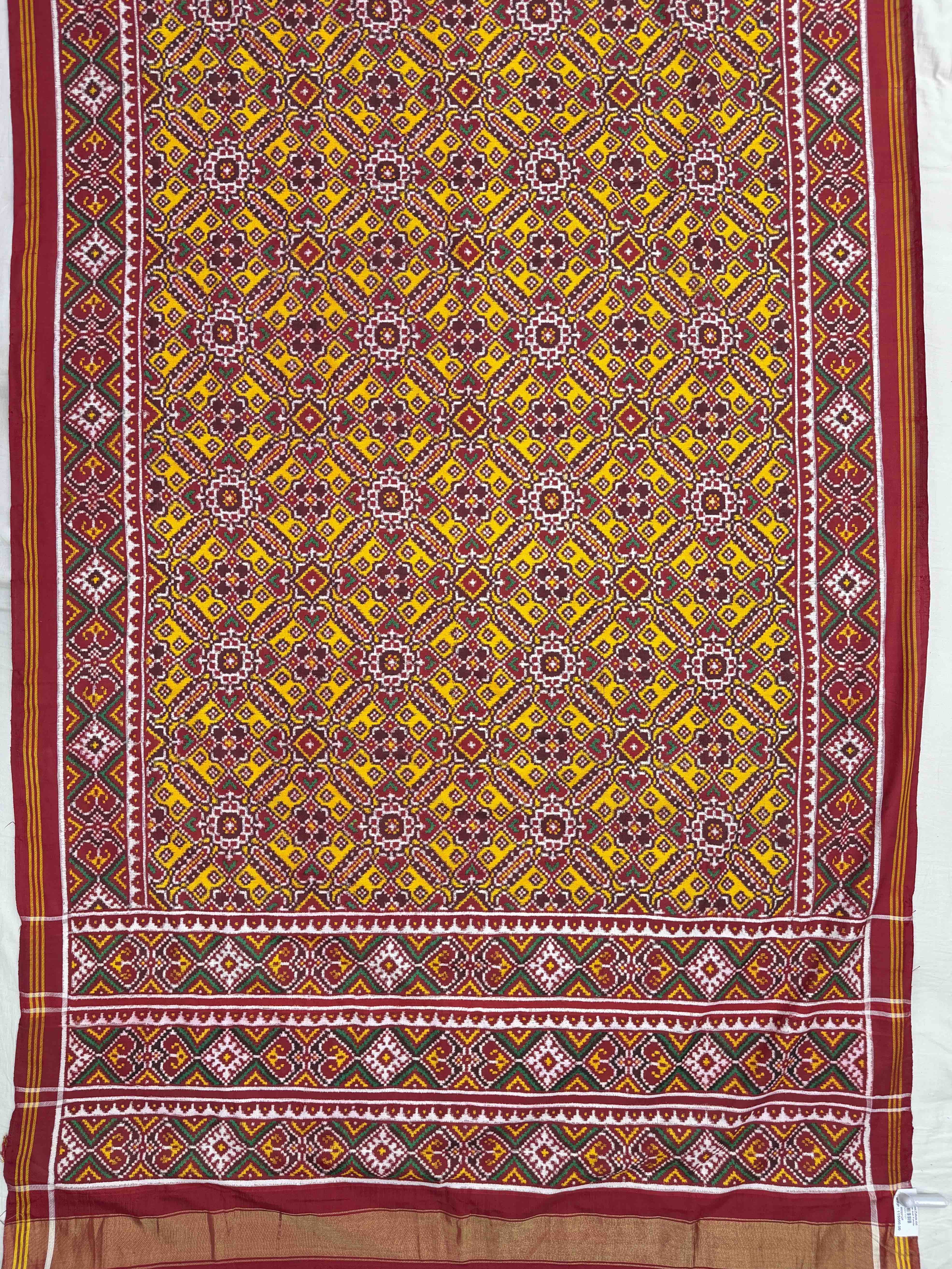 Red & Yellow manekchawk Patan Patola Saree
